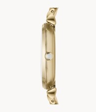 EMPORIO ARMANI WOMENS WATCH YELLOW GOLD STRAP & WHITE DIAL GENUINE AR1907 NEW