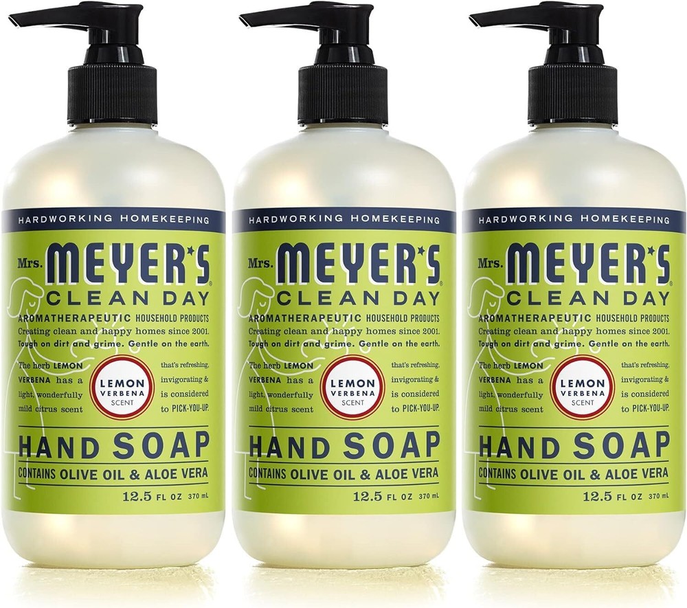 Mrs Meyers Lemon Verbena Liquid Hand Soap 3-Pack 12.5 Fl Oz  