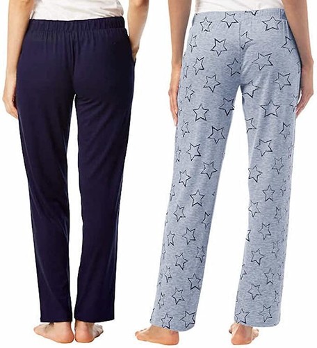 NWT Lucky Brand Women's 2 Piece Sleep Pajajma Pants Blue/Blue Size L $80 YY041 - Picture 2 of 2
