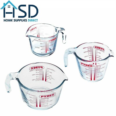 Pyrex Klar Messkanne Extreme Hitzebeständigkeit Ofen Mikrowelle 0,5L / 1Liter