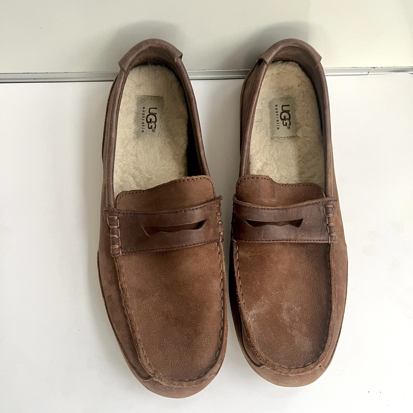 Mocassini UGG US 12 CHESTER UOMO pelle di pecora scamosciata mocassini guida camionista marrone