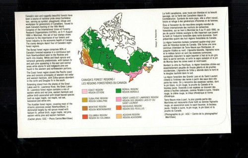 FDC-1784**Canada 1990 #1283 Acadian Forest FDC **Cachet - Picture 2 of 2