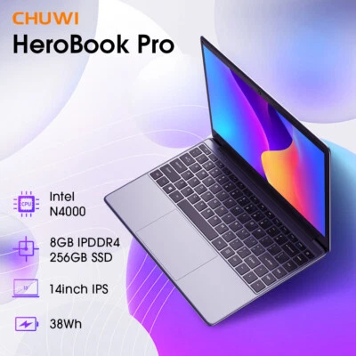 CHUWI Laptop 14.1'' HD Intel Celeron N4000 8GB 256GB SSD Webcam Windows 11 H