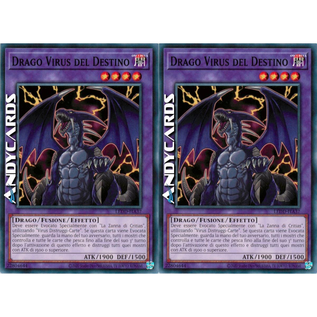 2x DRAGO VIRUS DEL DESTINO • (Doom Virus Dragon) • Comune • LEDD ITA37 • Unl