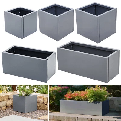 MIRROR-SPECIALIST Galvanised Metal Trough Outdoor Planter Garden Plant Pot Flower Bed Rectangle