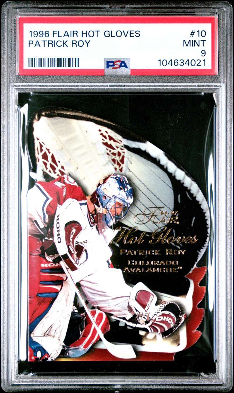 PSA MINT 9 1996-97 FLAIR HOT GLOVES 10 PATRICK ROY