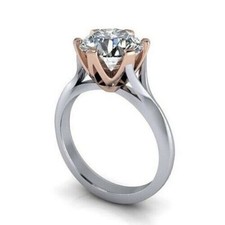 3.50Ct Round Cut Lab-Created Diamond Engagement Wedding Ring 925 Sterling Silver