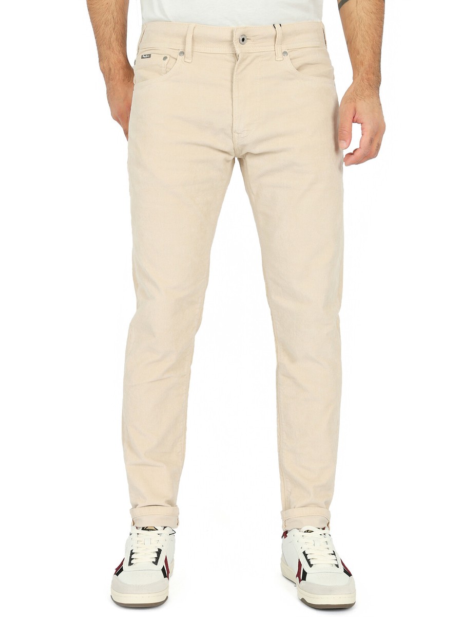 Pepe Jeans Mens Tapered Fit Corduroy Trousers Pants Stanley