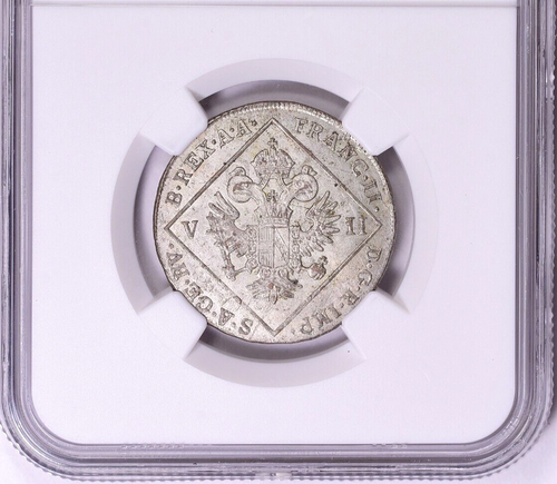 1802-C Franz II Austria 7K NGC Unc Details Silver 7 Kreuzer Emperor FRANCIS II - Picture 3 of 5