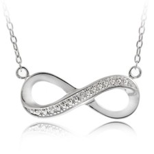 925 Sterling Silver Diamond Accent Infinity Necklace