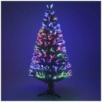 Albero Di Natale Artificiale 240 Cm Con Luci LED E Fiocchi Di Neve Luminosi - Supporto In Metallo - 5