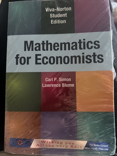 MATHEMATICS FOR ECONOMISTS By Carl P. Simon **BRAND NEW** - 第 1/1 張圖片