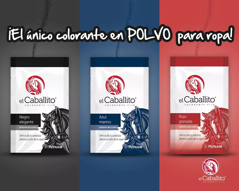 Colorante para ropa EL CABALLITO de PUTNAM PINTURA TEXTIL EN POLVO