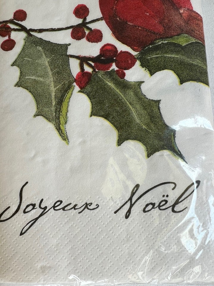 New Cynthia Dunn Designs 16 Guest Towels Buffet Napkins Cardinal