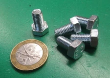 Tap Bolt, Class 8.8 Zinc Steel, FT, M7 x 1.0 x 12 mm Length, 50 Pc