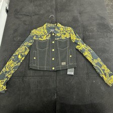 Versace Couture Black And Gold Denim Jacket