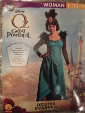 Deluxe Evanora Costume Witch Oz Great Powerful Dress Headpiece Adult Lg. 12-14 