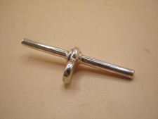 KLOBIGE Ersatz Silber abgeschrägte Kante T Bar für Albert / Taschenuhr Kette