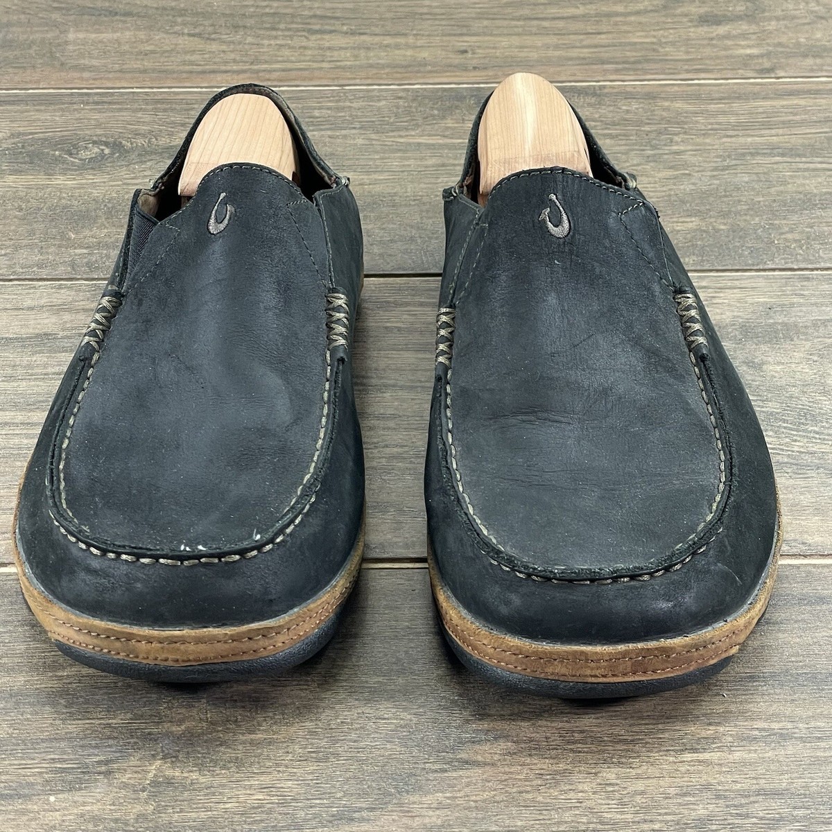 OluKai Moloa Mens Black Leather Slip On Loafers Drop-In Heel Shoes Size 9 Moloa Genuine Shearling Convertible Slipper (Men) | Nordstrom main image 2