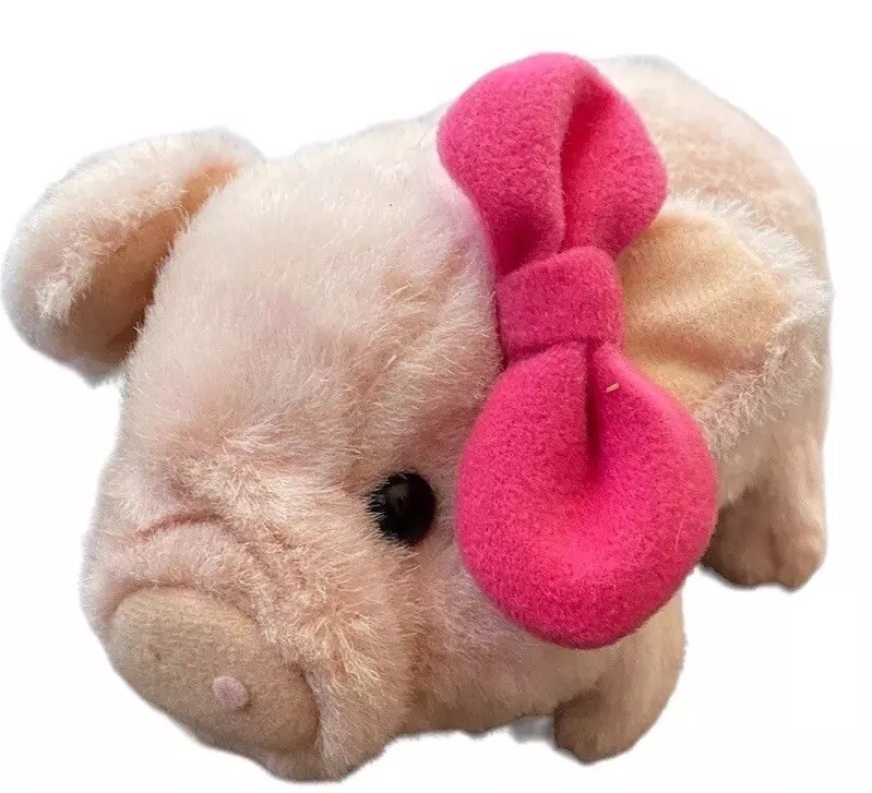 Pinky Piglets ビートルパワー！ Walking Toy Pig Plush Pinky Piglet Bow Girl Toy Bacon Bits