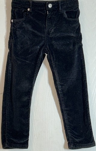 Zara Little Girl's Sz 4/5 Pants Black Corduroy Adjustable Waist Zipper/Snap EUC - Picture 2 of 10