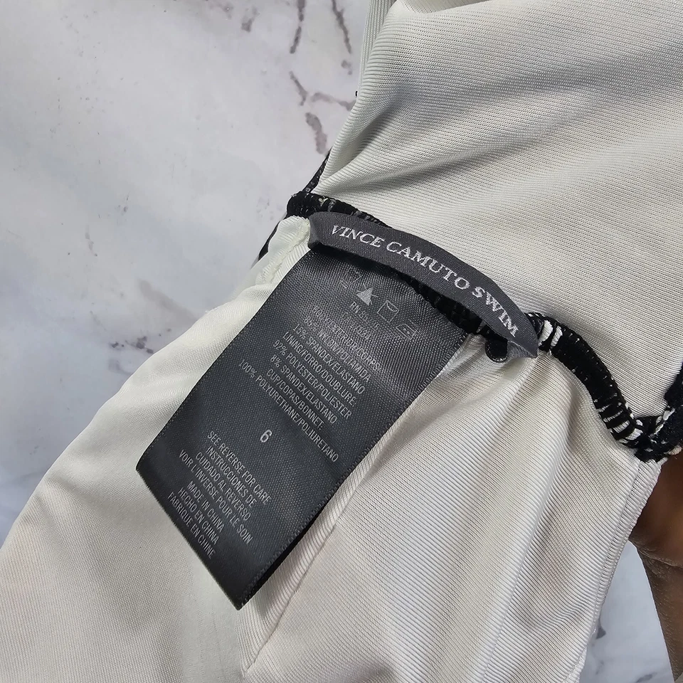 Vince Camuto Bathing Suit Womens 6 One Piece Swim Ruched Plunge Leopard Brown - Image 3 of 4