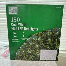 HOME ACCENTS HOLIDAY 150 COOL WHITE LED NET LIGHTS CHRISTMAS WEDDINGS 4ft X 6ft