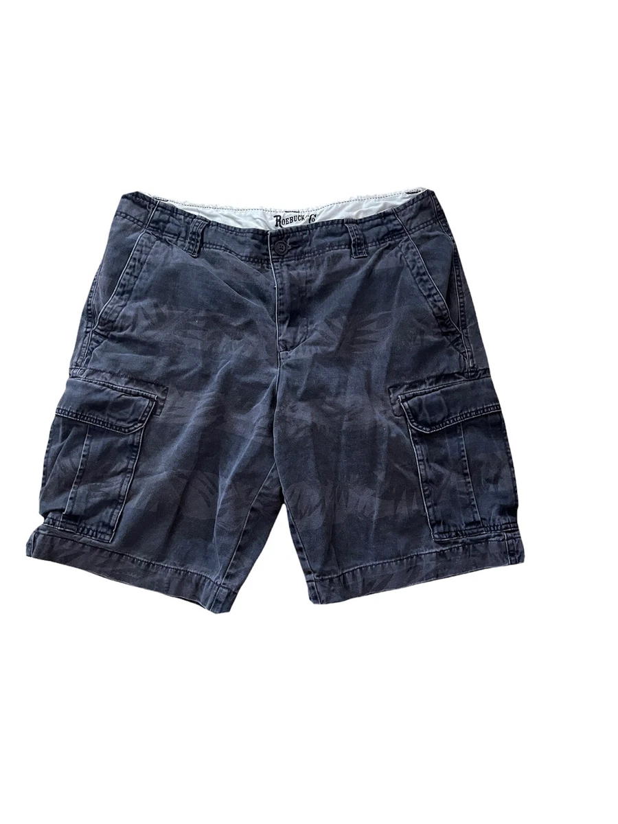 Roebuck And Co Cargo Shorts Men s 34 Inseam 10.5 Gray Vintage