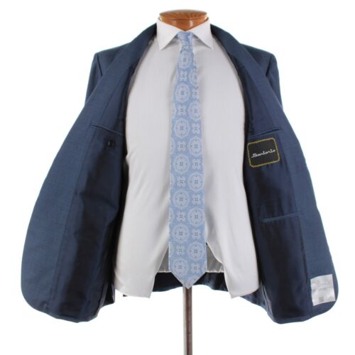Sartorio Kiton NWT 100% Wool Sport Coat Size 54R (44R US) In Blue w/ Green Check - Picture 6 of 14