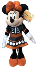 2020 Disney Minnie Mouse Black/Orange Skeleton Halloween Porch Greeter Figurine