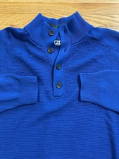 Cutter & Buck Sweater Men's XL TG Blue 1/4 Button Long Sleeve Pullover