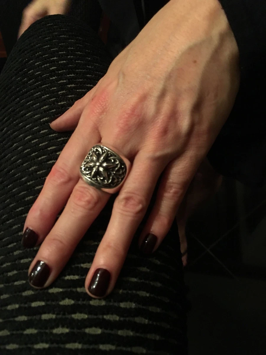 CHROME HEARTS 6 Point Star Heavy Sterling Silver Ring!