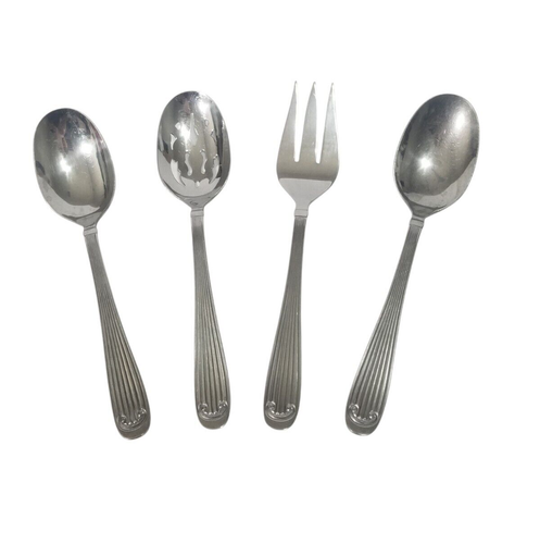 Godinger Flatware 4 Piece Serving Set Stainless Serving Utensils