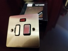 CED 13A Switched fuse Spur Unit with Light, FSPSN/SCB Flat - Satin Chrome