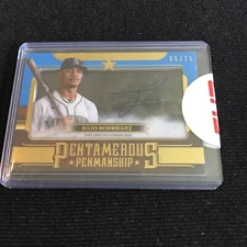 JULIO RODRIGUEZ 2023 TOPPS FIVE STAR BLUE PENMANSHIP AUTO /15