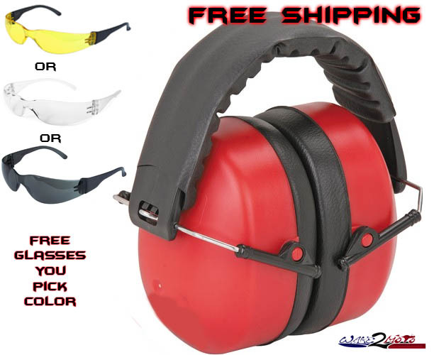 Ear Muffs Glasses Combo Hearing Protection Shoot Hunting Gun Sport