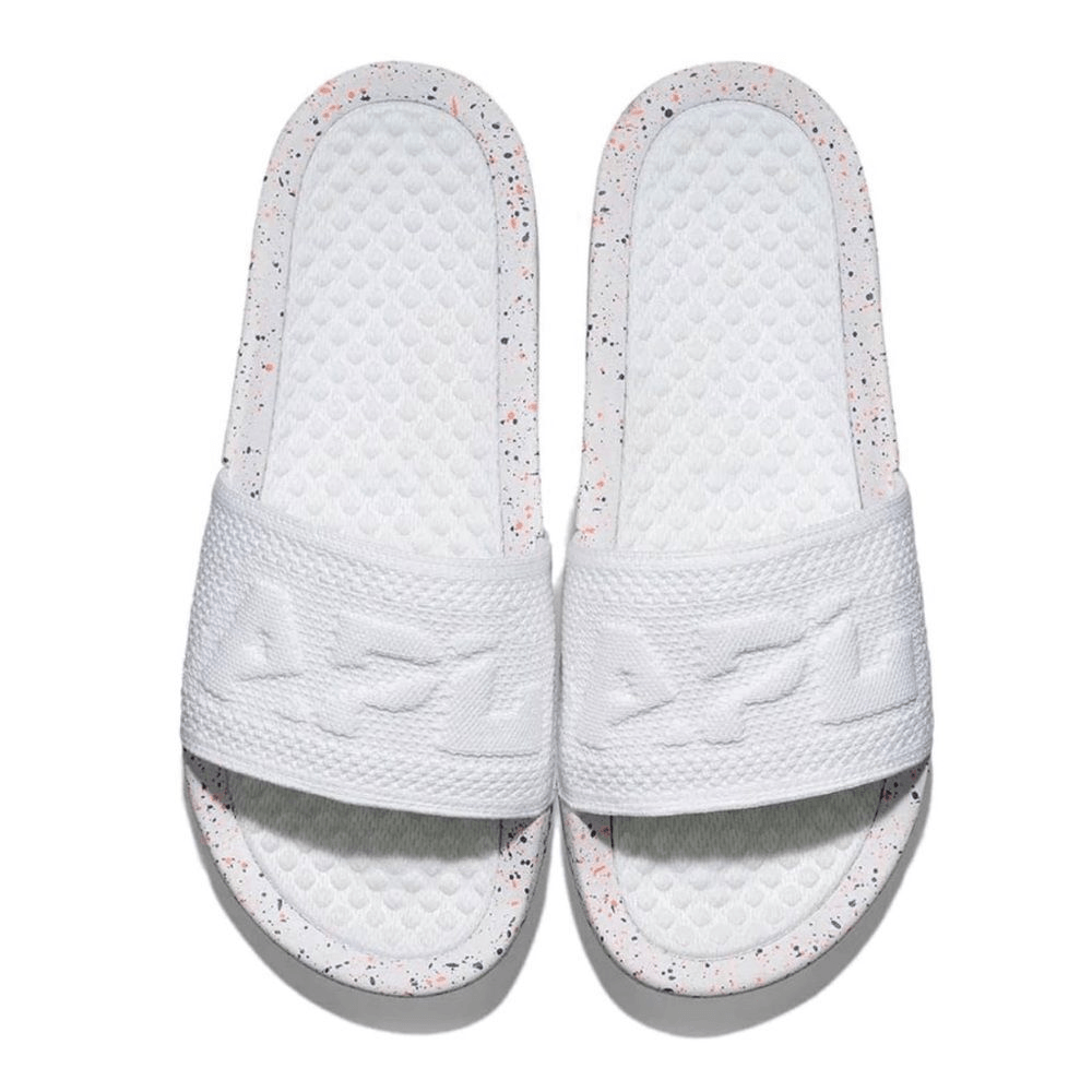 APL Big Logo TechLoom Slide Sandalo in Bianco Impulso Rosso Blu Haze. Taglia 6. Nuovo con scatola