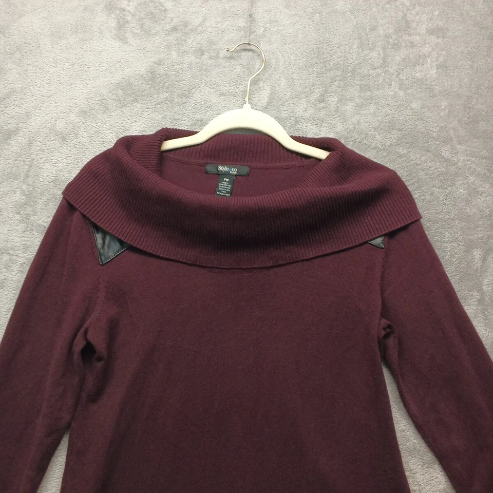 STYLE & CO свитер маленький средний (8-10) женщин пуловер осени фиолетовый черепаха шеи - Изображение 2 из 4