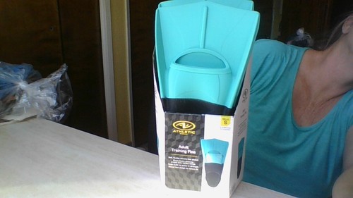NEW Athletic Works Training Fins Size Small Women 4-6/Jrs 2-4 Teal Swim Flippers - Picture 14 of 14