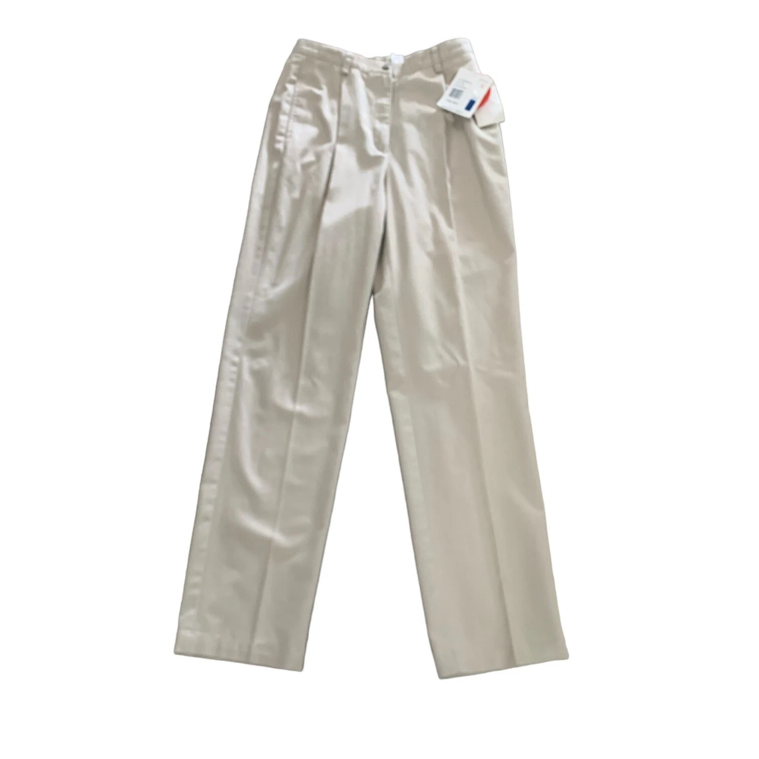 NWT Liz Claiborne Kylie Trouser Pant Wrinkle Free Cotton 8L Beige/Lt Khaki 138A