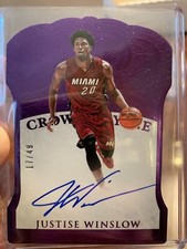 2015-16 Panini Preferred Crown Royale Justice Winslow Purple Rookie RC Auto /49!