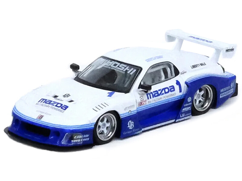 ミニカー LB-Super Silhouette MAZDA FD3S RX-7 Mazda RX7 FD3S LB-Super-Silhouette RHD White & Blue Toy Car