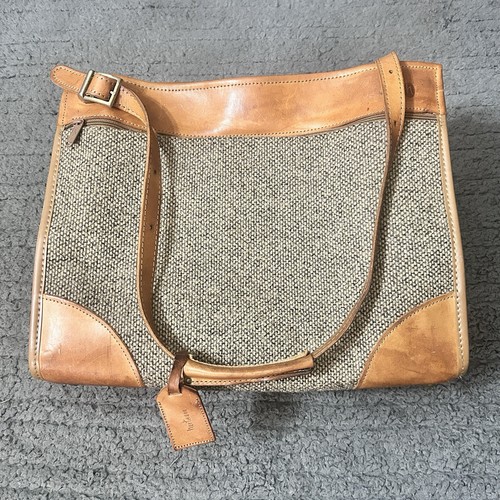 Vintage HARTMANN 17 inch Shoulder Strap Tweed & Leather Weekender Overnight Bag - Picture 3 of 24