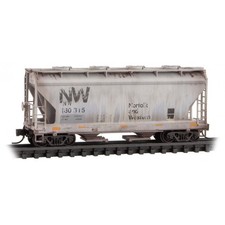 N Scale Micro-Trains MTL 092 44 051 N W 2-Bay Covered Hopper Weathered