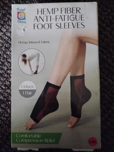 Hemp Fiber Anti-fatigue Foot Sleeves, LG