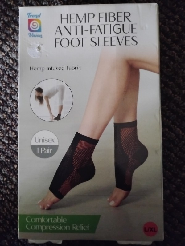 Hemp Fiber Anti-fatigue Foot Sleeves, LG