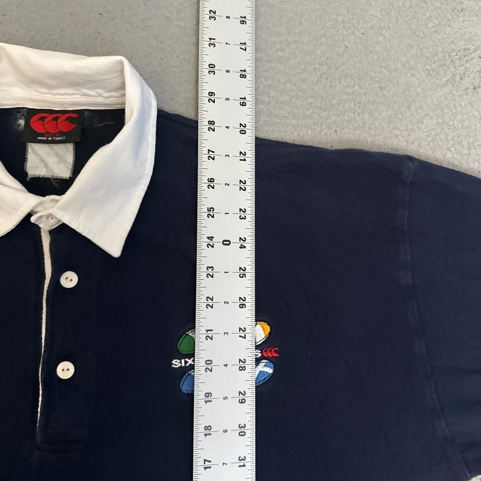 Кентербери регби поло мужской размер XL синий длинным рукавом шесть наций рубашка * читать - Изображение 4 из 4