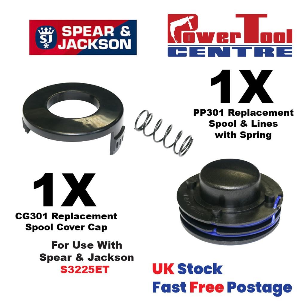 Spear & Jackson S3225ET Strimmer Trimmer Spool + Cover + Spring Fast UK Postage