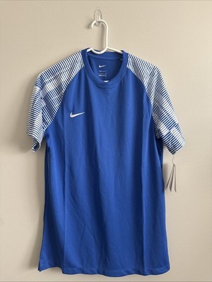 Nike Dri-FIT Academy Soccer Jersey Men's L Blue White Slim Fit Shirt DH8033