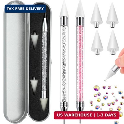 Tatuo 2 Pieces Rhinestone Picker Dotting Pen, Dual-ended Rhinestone Gems Crystal